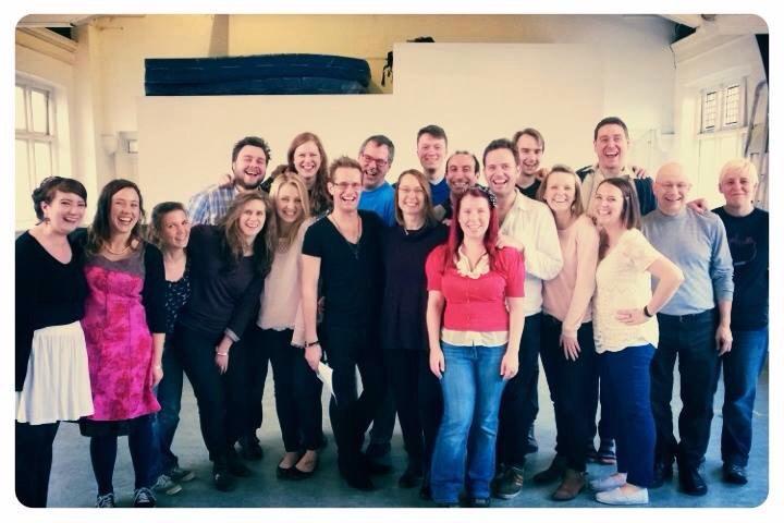 "Can we keep him?" Charles MacDougall (centre) with a very happy group from The Pop-Up Choir